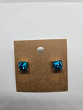 Blue Druzy Studs