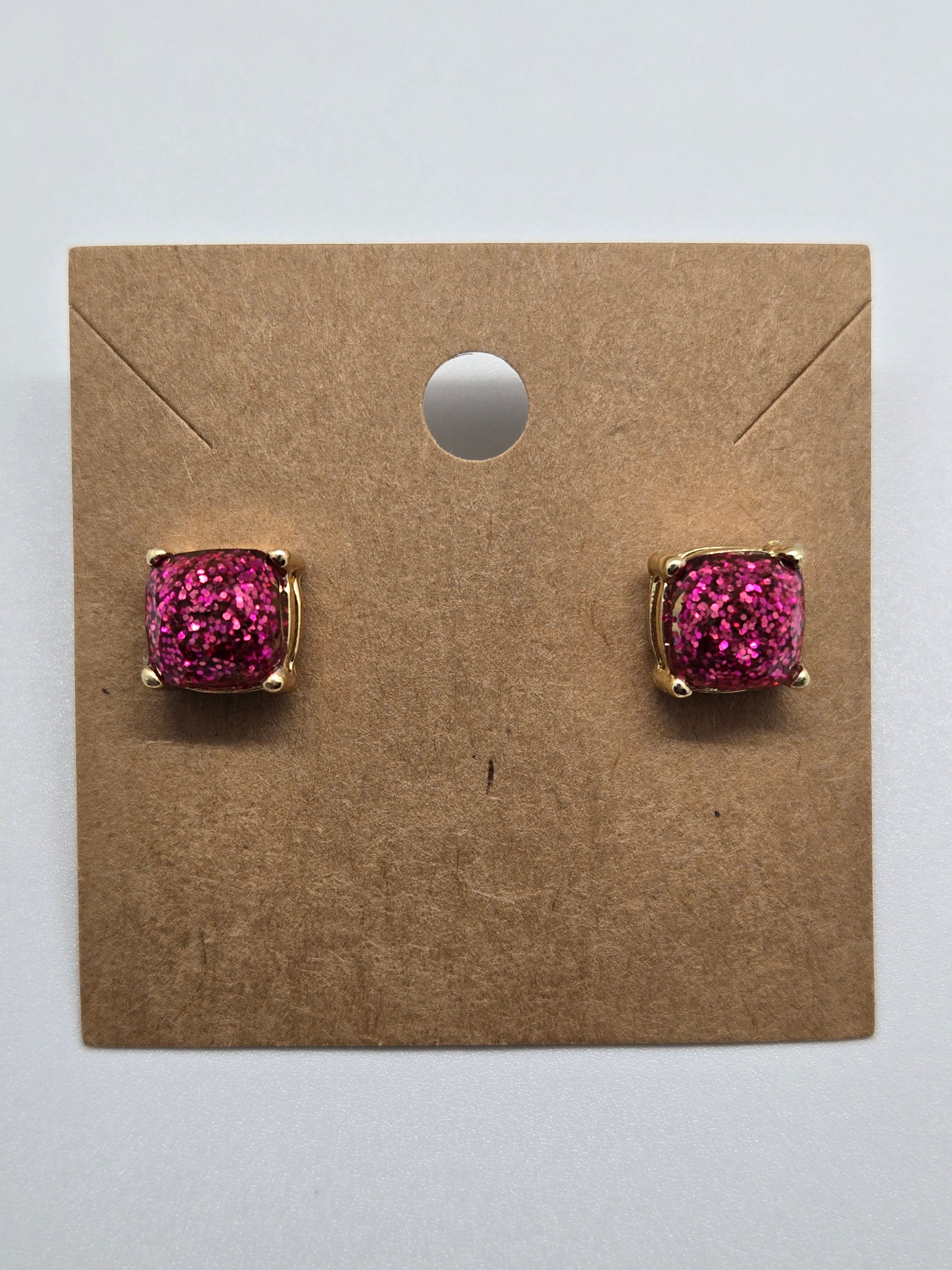 Pink Druzy Studs